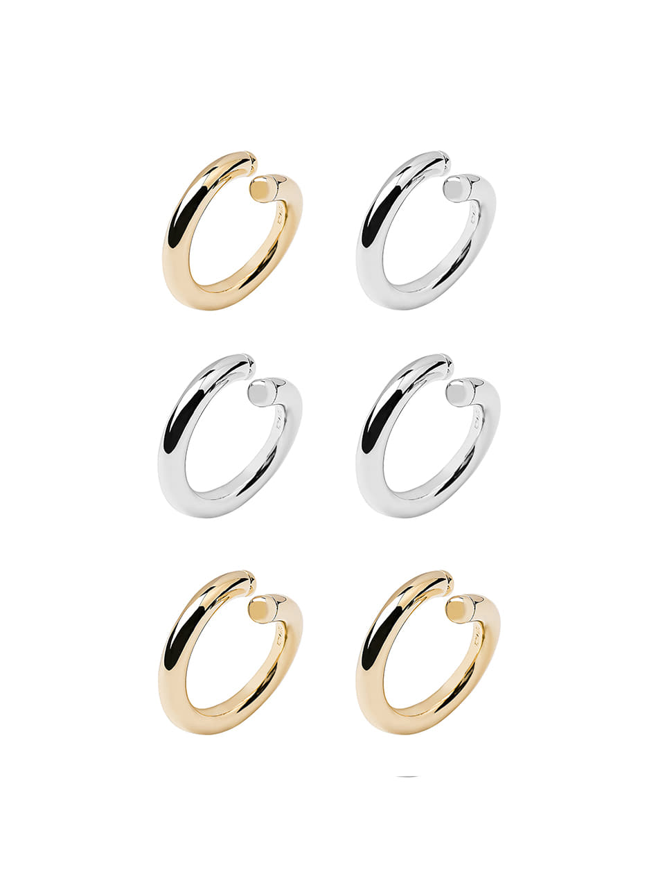 Combi Twist-Curved Solid Ring SET
